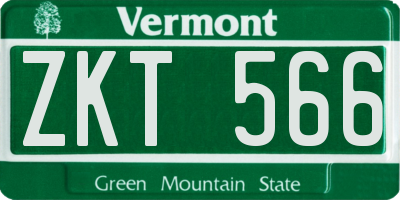 VT license plate ZKT566