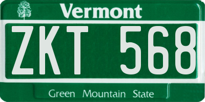 VT license plate ZKT568