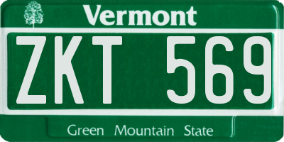 VT license plate ZKT569