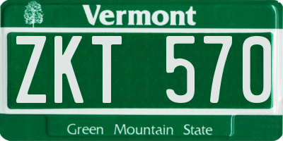 VT license plate ZKT570