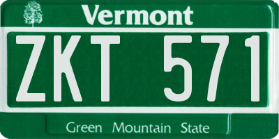 VT license plate ZKT571