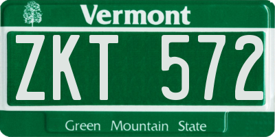 VT license plate ZKT572