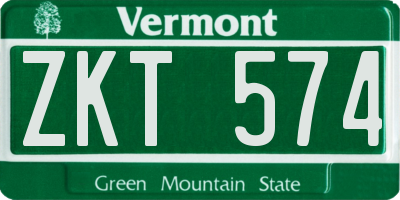VT license plate ZKT574
