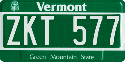 VT license plate ZKT577