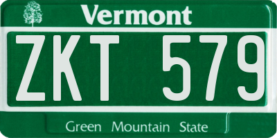 VT license plate ZKT579