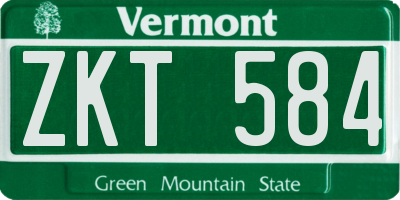 VT license plate ZKT584