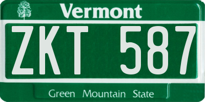VT license plate ZKT587