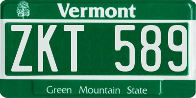VT license plate ZKT589
