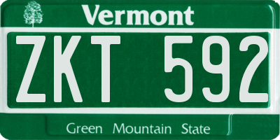 VT license plate ZKT592
