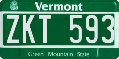 VT license plate ZKT593