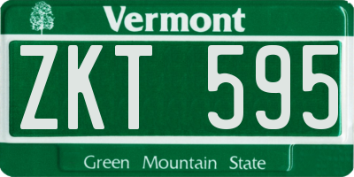 VT license plate ZKT595
