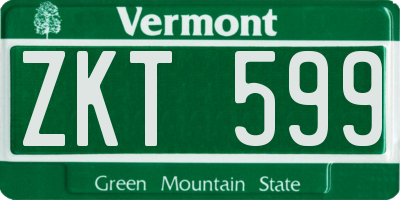 VT license plate ZKT599