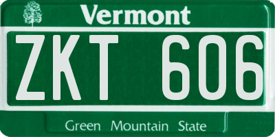 VT license plate ZKT606
