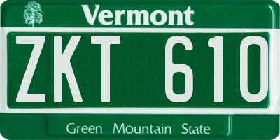 VT license plate ZKT610