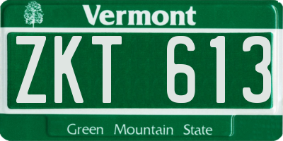 VT license plate ZKT613