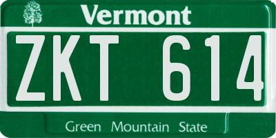 VT license plate ZKT614