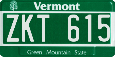 VT license plate ZKT615