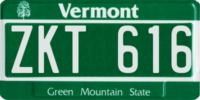 VT license plate ZKT616