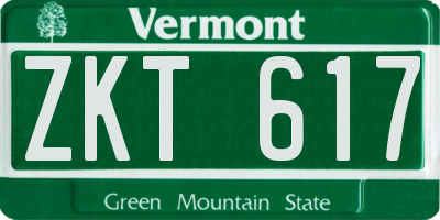 VT license plate ZKT617