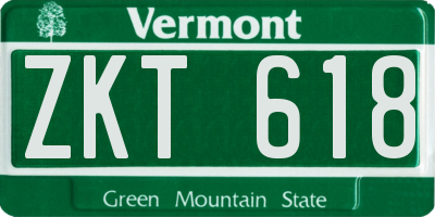 VT license plate ZKT618