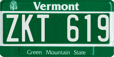 VT license plate ZKT619