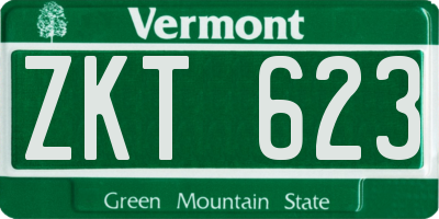 VT license plate ZKT623