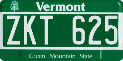 VT license plate ZKT625