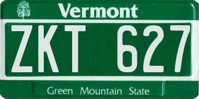 VT license plate ZKT627