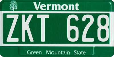 VT license plate ZKT628