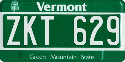 VT license plate ZKT629