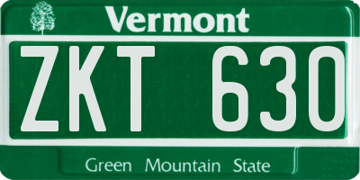 VT license plate ZKT630