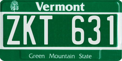 VT license plate ZKT631
