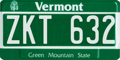 VT license plate ZKT632