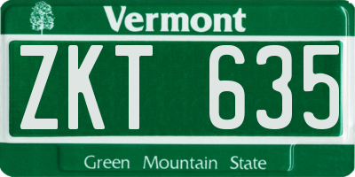 VT license plate ZKT635
