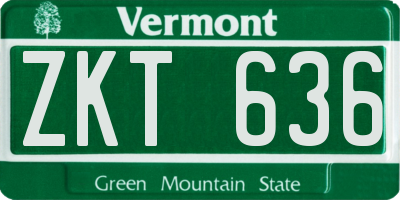 VT license plate ZKT636