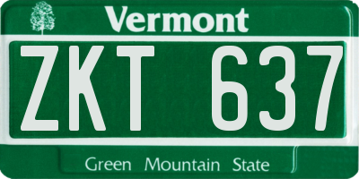 VT license plate ZKT637