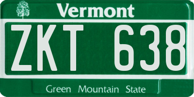 VT license plate ZKT638