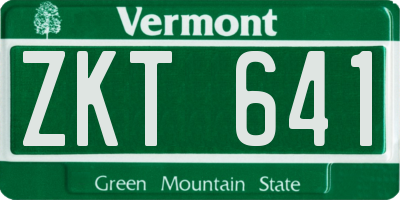 VT license plate ZKT641