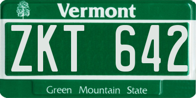 VT license plate ZKT642