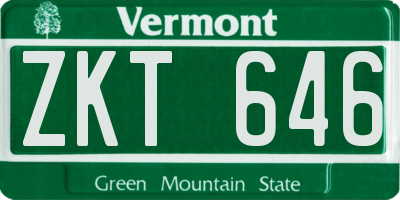 VT license plate ZKT646