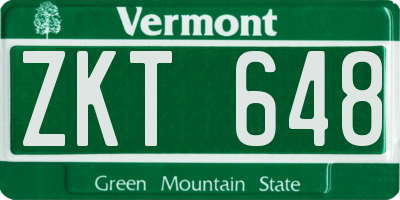VT license plate ZKT648