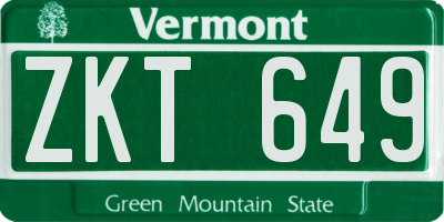 VT license plate ZKT649