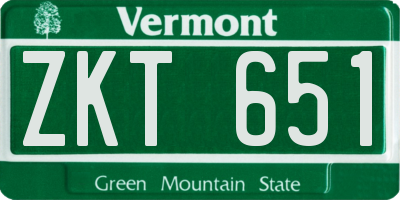 VT license plate ZKT651