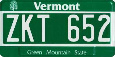 VT license plate ZKT652