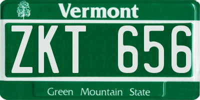 VT license plate ZKT656