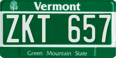 VT license plate ZKT657