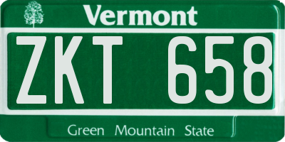 VT license plate ZKT658