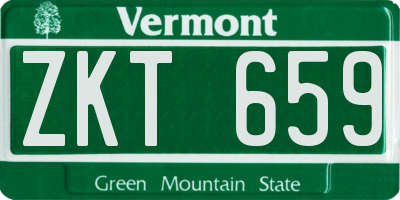 VT license plate ZKT659
