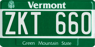 VT license plate ZKT660