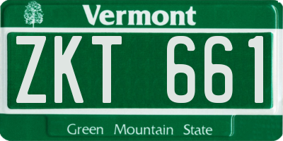 VT license plate ZKT661